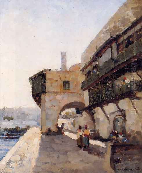 The Quay de l'Amiraute in Algiers Oil Painting by Albert Lebourg