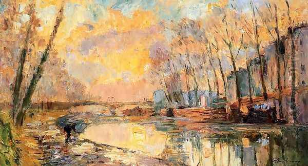 The Canal at Charenton Oil Painting by Albert Lebourg