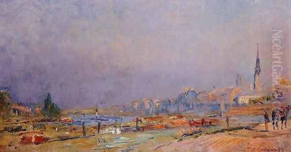 The Banks of the Seine at Rouen Oil Painting by Albert Lebourg