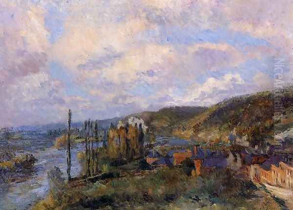 Near Rouen: the Cliffs of Saint-Adrien Oil Painting by Albert Lebourg