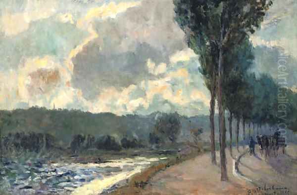 La Seine à Boulogne, Billancourt Oil Painting by Albert Lebourg