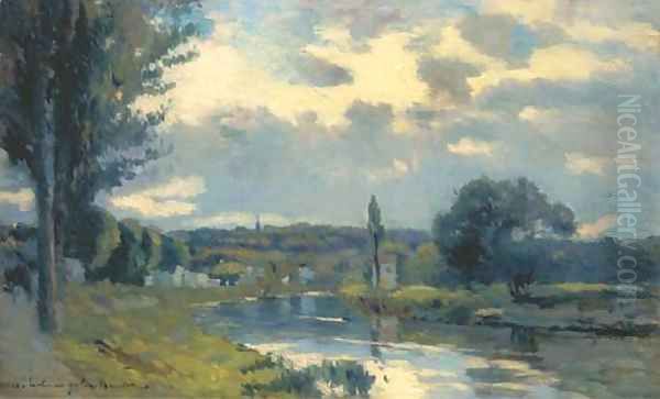 Le petit bras de la Seine Bas-Meudon Oil Painting by Albert Lebourg