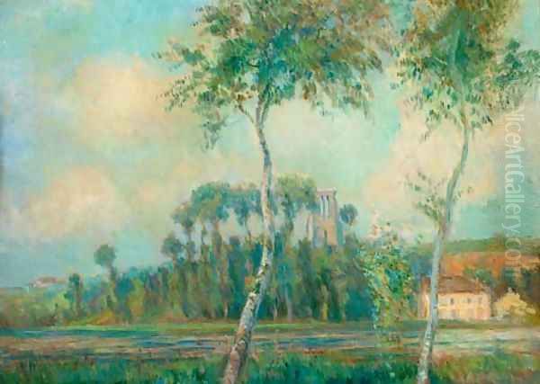 L'etang de Moulineux, le matin Oil Painting by Albert Lebourg