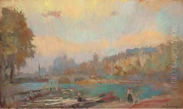 Bords de la Seine Oil Painting by Albert Lebourg