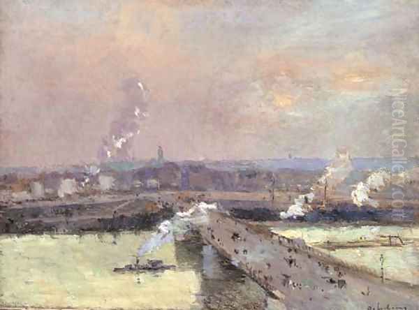 Le pont Boaeldieu, Rouen Oil Painting by Albert Lebourg