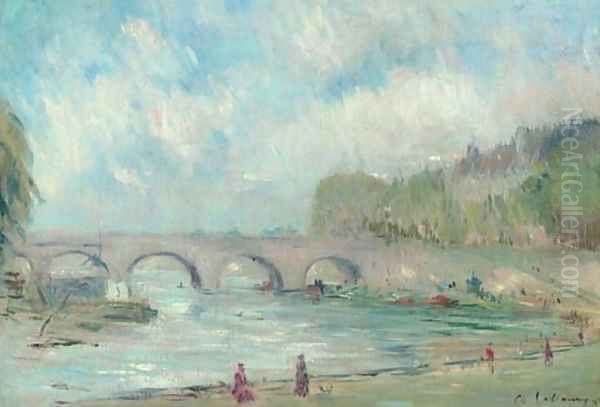 Le pont Marie Oil Painting by Albert Lebourg