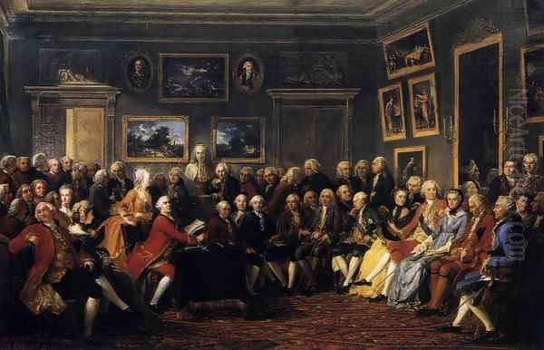 In the Salon of Madame Geoffrin in 1755, 1812 Oil Painting by Anicet-Charles-Gabriel Lemonnier