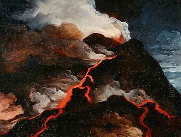 Vesuvius in eruption Oil Painting by Anicet-Charles-Gabriel Lemonnier