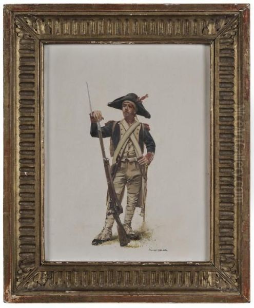 French Infantryman Oil Painting by Jean Baptiste Edouard Detaille