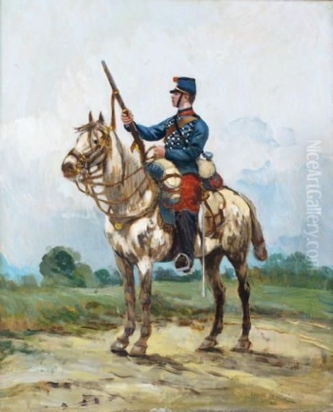 Le Cavalier En Sentinelle Oil Painting by Jean Baptiste Edouard Detaille