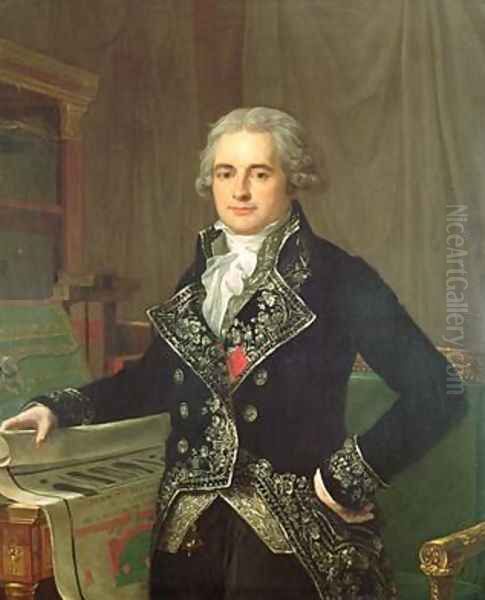 Portrait of Jean Antoine Chaptal 1756-1832 Comte de Chanteloupe Oil Painting by Anicet-Charles-Gabriel Lemonnier