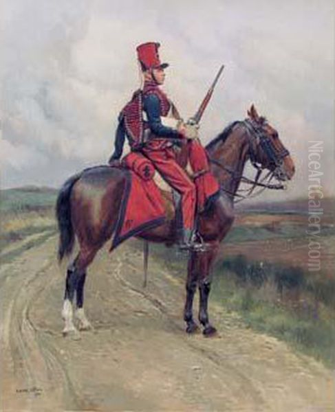 Sixieme Regiment De Chasseur A Cheval Oil Painting by Jean Baptiste Edouard Detaille