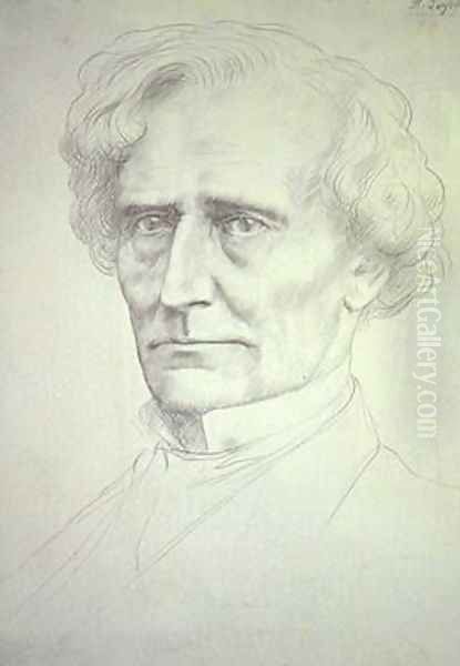 Portrait of Hector Berlioz 2 Oil Painting by Alphonse Legros