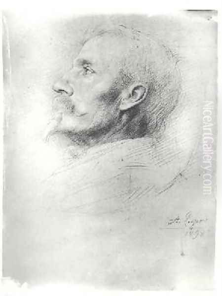 Portrait of Walter Crane 1845-1915 by Alphonse Legros