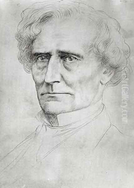 Portrait of Hector Berlioz Oil Painting by Alphonse Legros