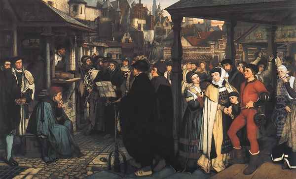 The Edict of Charles V Oil Painting by Baron Jan August Hendrik Leys