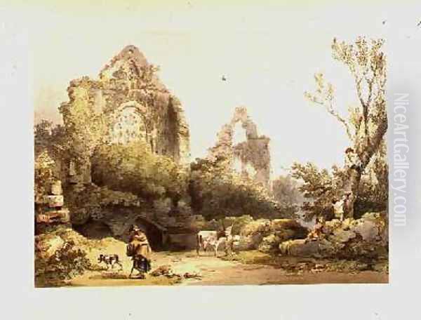 Tintern Abbey from Romantic and Picturesque Scenery of England and Wales 1805 Oil Painting by Philip Jacques de Loutherbourg