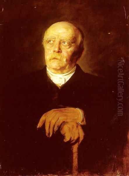 Portrait Of Furst Otto von Bismarck Oil Painting by Franz von Lenbach