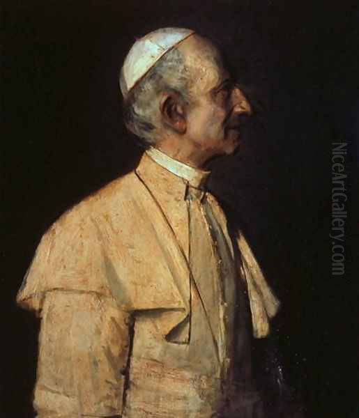 Papst Leo XIII (Pope Leo XIII) Oil Painting by Franz von Lenbach