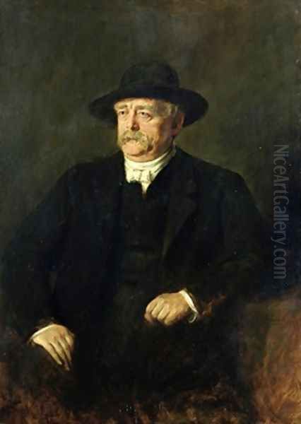 Chancellor Otto von Bismarck Oil Painting by Franz von Lenbach