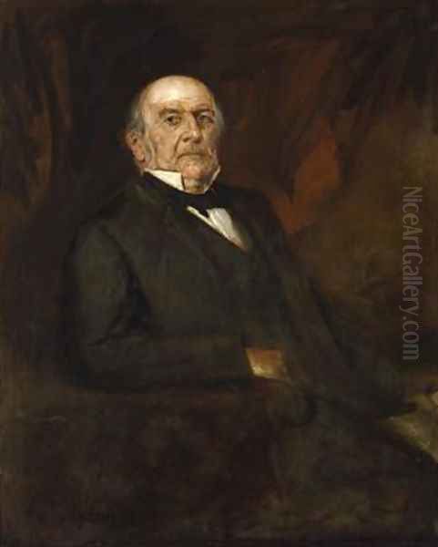 Portrait of William Ewart Gladstone 2 Oil Painting by Franz von Lenbach