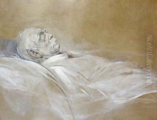 Prince Otto von Bismarck on his Death Bed Oil Painting by Franz von Lenbach