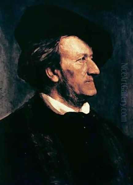 Portrait of Richard Wagner 1813-83 2 Oil Painting by Franz von Lenbach