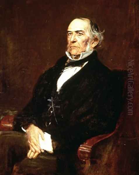 William Ewart Gladstone 1809-98 Oil Painting by Franz von Lenbach