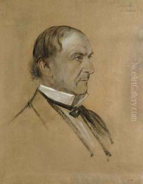 Portrait sketch of William Ewart Gladstone 1809-98 Oil Painting by Franz von Lenbach