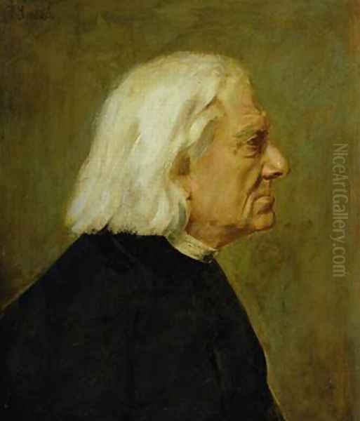 The Composer Franz Liszt Oil Painting by Franz von Lenbach