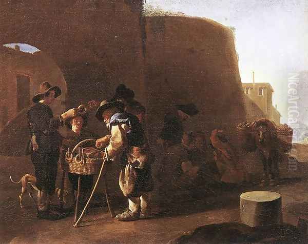 The Cake Seller Oil Painting by Pieter Van Laer (BAMBOCCIO)