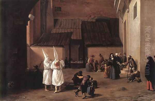 The Flagellants c. 1635 Oil Painting by Pieter Van Laer (BAMBOCCIO)