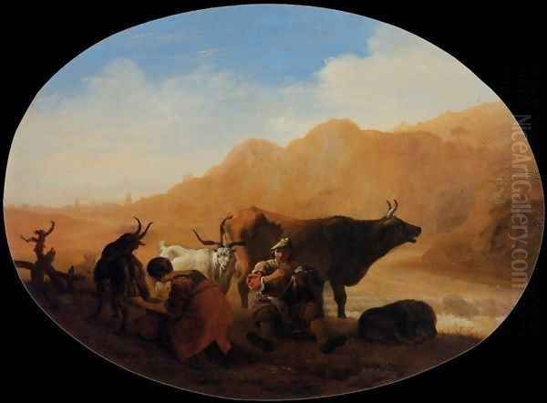 The Herdsmen Oil Painting by Pieter Van Laer (BAMBOCCIO)