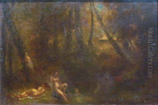 Woodland Nymphs Oil Painting by Narcisse-Virgile D Az De La Pena