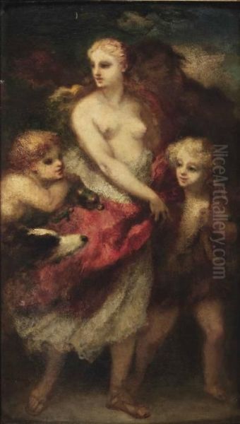 Diana With Company Oil Painting by Narcisse-Virgile D Az De La Pena