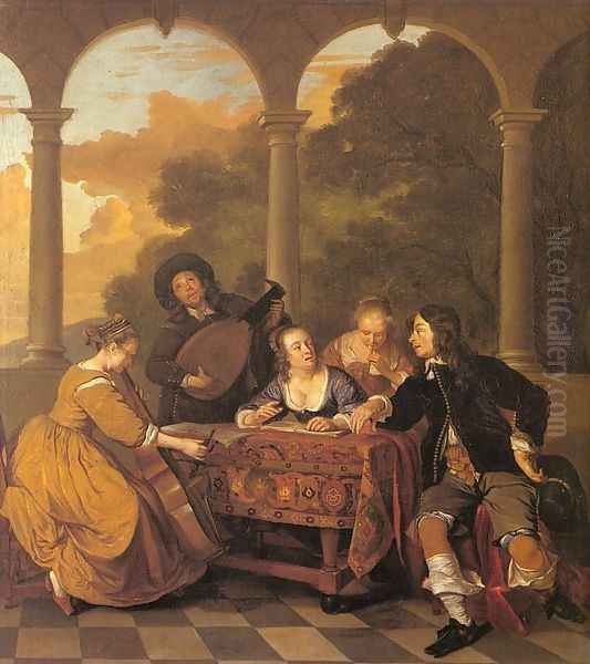 Musical Party on a Terrace 1650 Oil Painting by Jacob van Loo