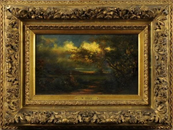 Sous-bois Oil Painting by Narcisse-Virgile D Az De La Pena