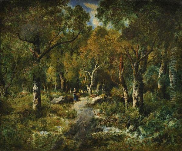 Une Allee En Foret, Effet D'automne Oil Painting by Narcisse-Virgile D Az De La Pena