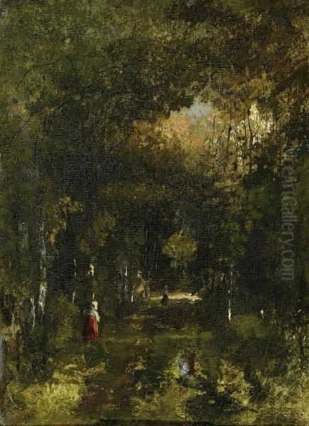 Allee Dans La Foret Oil Painting by Narcisse-Virgile D Az De La Pena