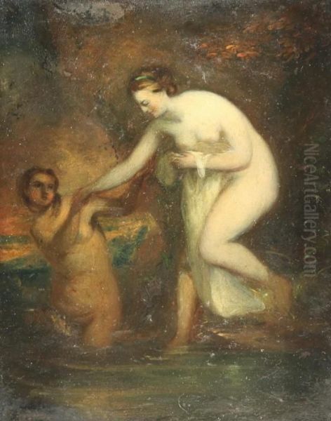 The Bathers Oil Painting by Narcisse-Virgile D Az De La Pena