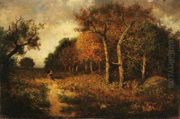 Woods At Fontainebleau Oil Painting by Narcisse-Virgile D Az De La Pena