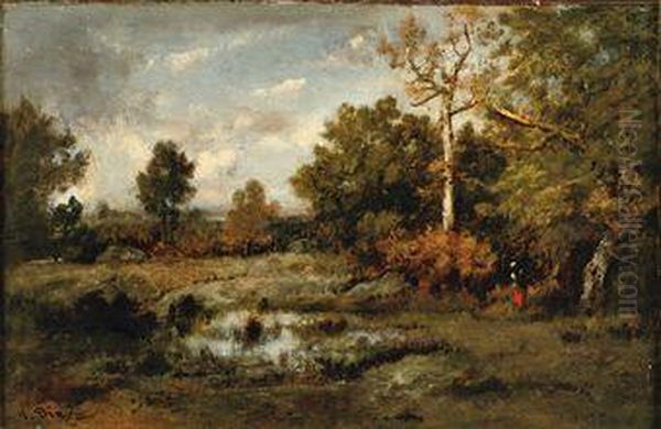 Paysage Oil Painting by Narcisse-Virgile D Az De La Pena