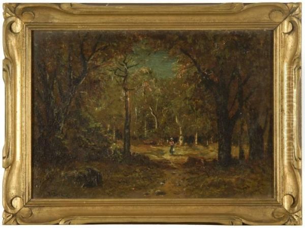 Barbizon-style Landscape Oil Painting by Narcisse-Virgile D Az De La Pena