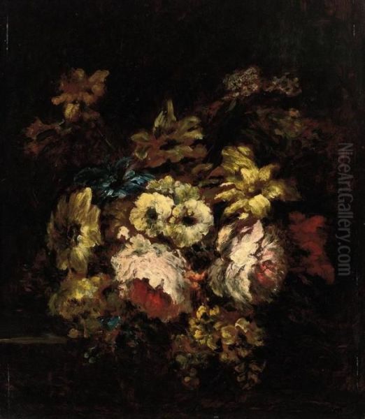 Summer Blooms Oil Painting by Narcisse-Virgile D Az De La Pena