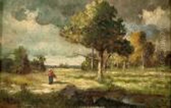 Personnage Dans Un Paysage Oil Painting by Narcisse-Virgile D Az De La Pena