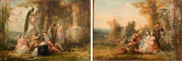 Scenes Galantes Dans Un Parc Oil Painting by Narcisse-Virgile D Az De La Pena