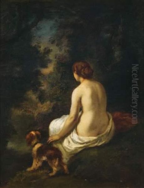 Baigneuse Oil Painting by Narcisse-Virgile D Az De La Pena