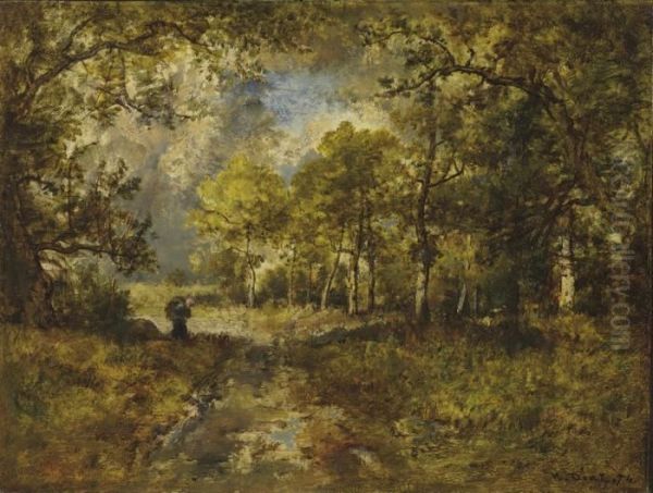 Foret De Fontainebleau Oil Painting by Narcisse-Virgile D Az De La Pena