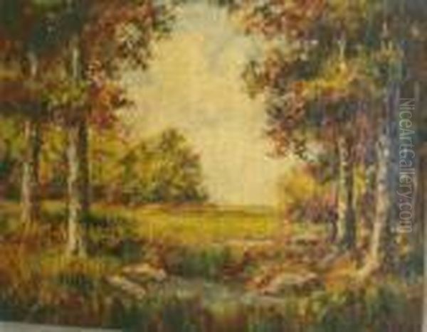 Autumn Landscape With Female Figure Oil Painting by Narcisse-Virgile D Az De La Pena