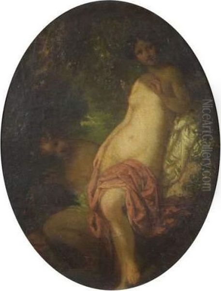 Femme Au Bain Oil Painting by Narcisse-Virgile D Az De La Pena